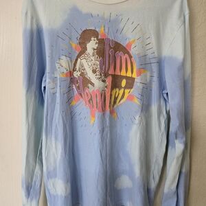 Blue Tie-Dye Jimi Hendrix Long Sleeve Shirt